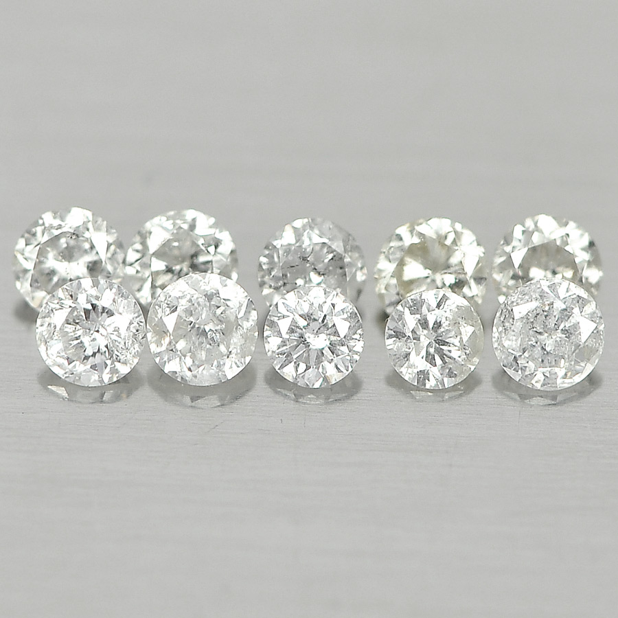 0.16 Ct. 10 Pcs. Natural Round White Diamond Belgium