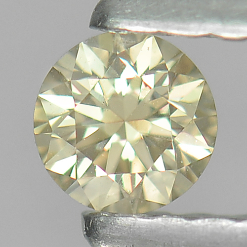 0.15 Ct. 3.4 Mm. Round Natural Light Yellow Loose Diamond
