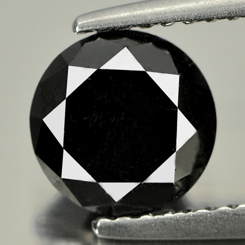 Black Loose Diamond 2.08 Ct. Natural Round Brilliant Cut Size 7.3 Mm. Belgium