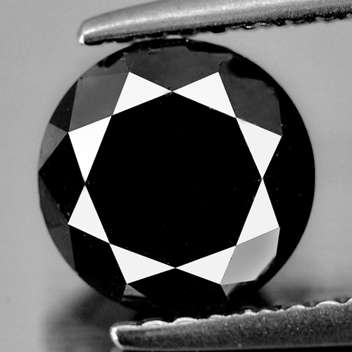Loose Diamond Black 2.16 Ct. Size 7.4 Mm. Round Brilliant Cut Natural