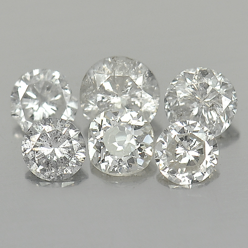 0.62 Ct. 6 Pcs. Round Brilliant Cut Natural White Loose Diamond Unheated