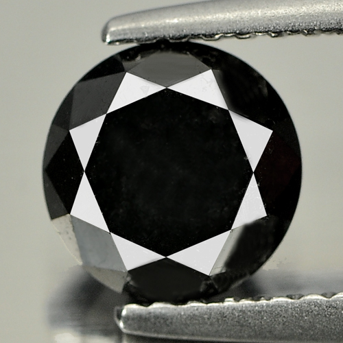 1.66 Ct. Attractive Round Brilliant Cut 6.7 Mm Natural Black Loose Diamond