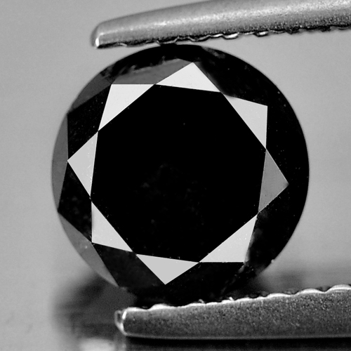 1.74 Ct. 6.8 Mm. Round Brilliant Cut Natural Black Loose Diamond