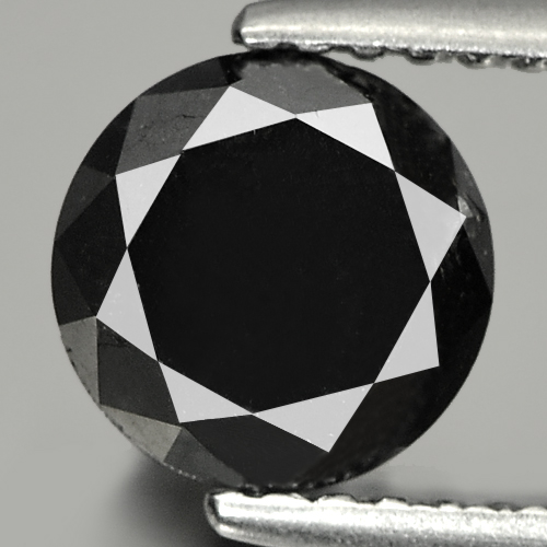 Loose Diamond Black 1.69 Ct. Round Brilliant Cut Size 6.8 Mm. Natural Belgium
