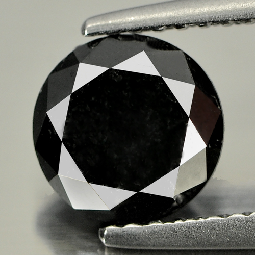 Loose Diamond Black 1.72 Ct. Round Brilliant Cut Size 7 Mm. Natural Belgium