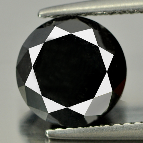 3.86 Ct. Round Brilliant Cut 9 Mm. Natural Black Loose Diamond