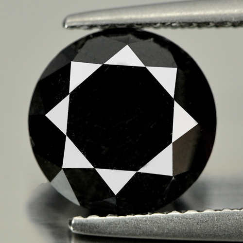 3.75 Ct. Natural Black Loose Diamond Round Brilliant Cut 9 Mm.