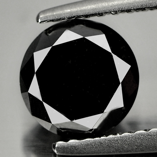 1.77Ct. Round Brilliant Cut 7 Mm. Natural Black Loose Diamond
