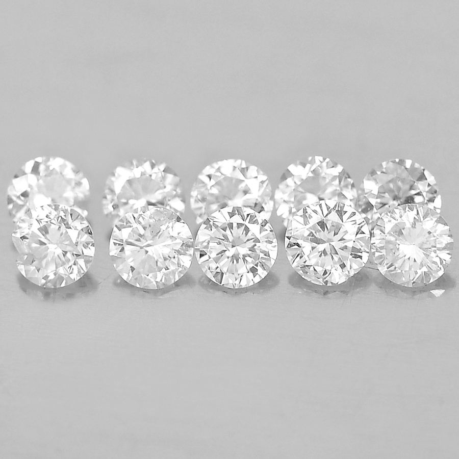 Loose Diamond 0.12 Ct. 10 Pcs. Charming Natural Round Brilliant Cut 1.5 Mm