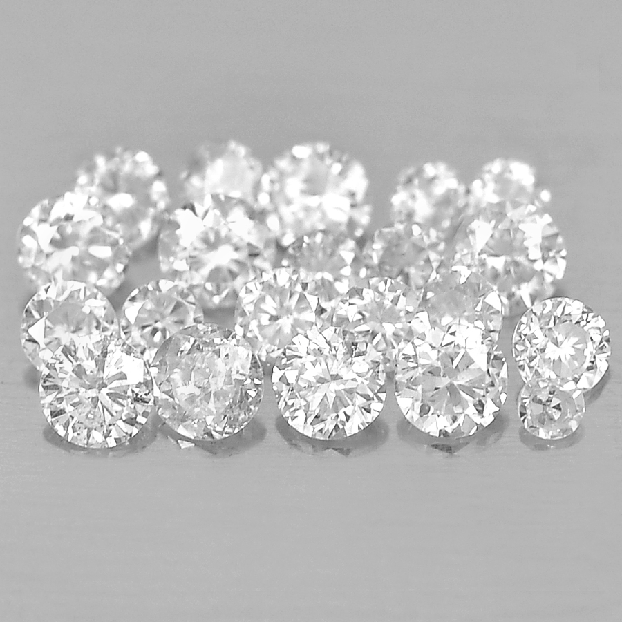 Loose Diamond 0.12 Ct. 21 Pcs Round Brilliant Cut Size 0.7 Mm Natural