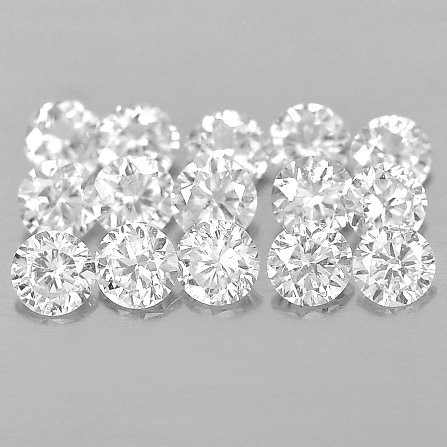 0.12 Ct 15 Pcs. Natural Loose Diamond Round Brilliant Cut 1.3Mm