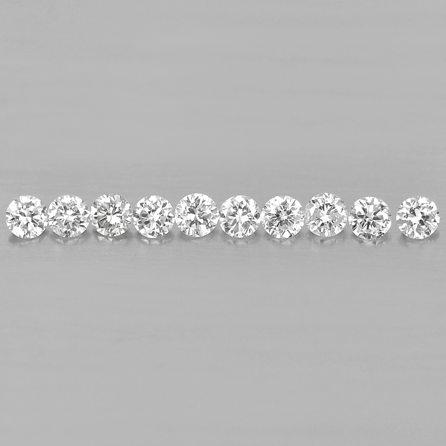 Loose Diamond 0.13 Ct. Round Brilliant Cut 1.5 Mm. 10 Pcs. Natural Unheated