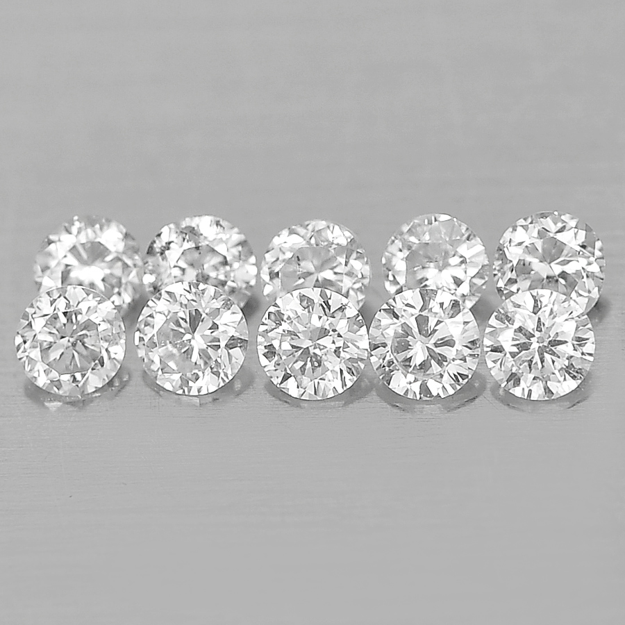 Loose Diamond 0.12 Ct. 10 Pcs. Natural Round Brilliant Cut Size 1.5 Mm.