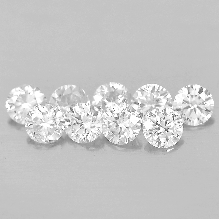 Loose Diamond 0.10 Ct. 9 Pcs. Natural Round Brilliant Cut Size 1.5 Mm