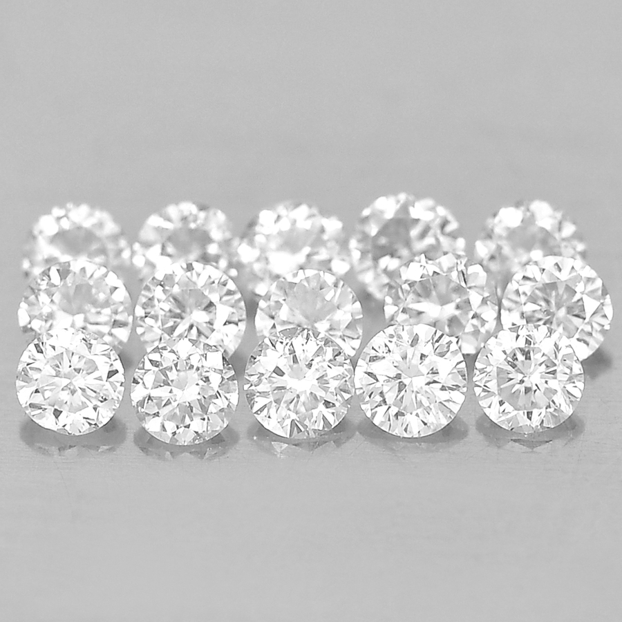 Loose Diamond  0.14 Ct 15 Pcs. Natural Round Brilliant Cut Size 1.3 Mm