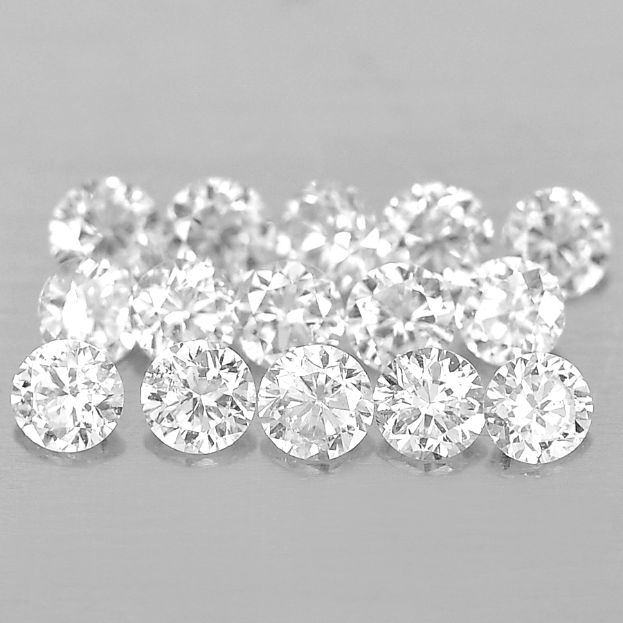 0.14 Ct 15 Pcs. Natural Loose Diamond Round Brilliant Cut