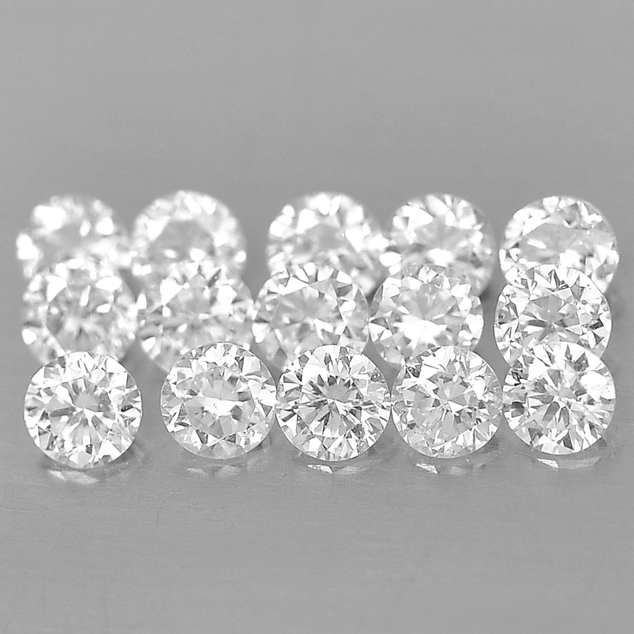 0.138 Ct 15 Pcs. Scintillating Natural Loose Diamond Round Brilliant Cut
