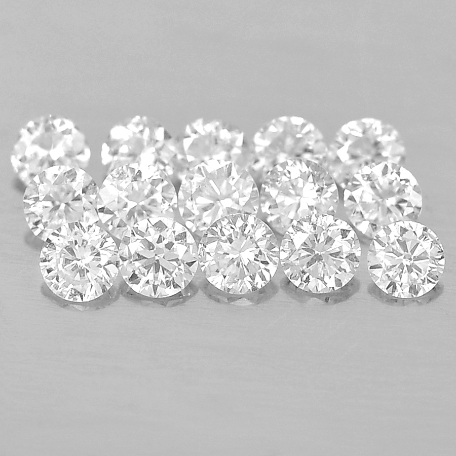 0.18 Ct. 15 Pcs. Round Brilliant Cut 1.3 Mm Natural Loose Diamond