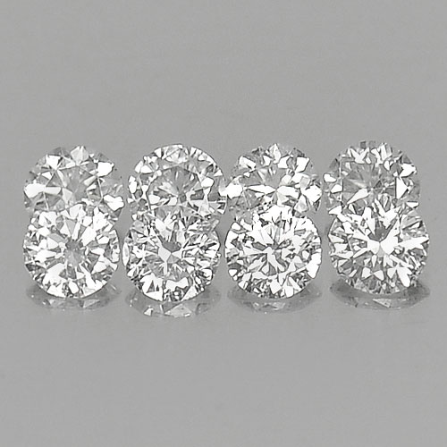 Loose Diamond 0.18 Ct. 8 Pcs. Round Brilliant Cut Size 1.7 x 1.7 Mm. Natural