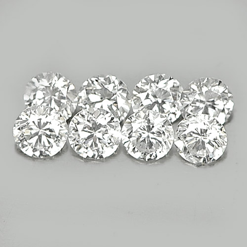 Loose Diamond 0.18 Ct. 8 Pcs. Round Brilliant Cut Size 1.7 Mm. Natural Unheated