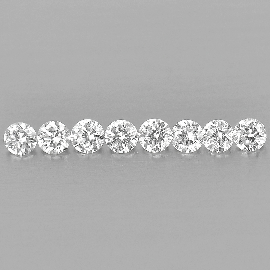 0.18 Ct. 8 Pcs Natural Loose Diamond Round Brilliant Cut 1.7 Mm