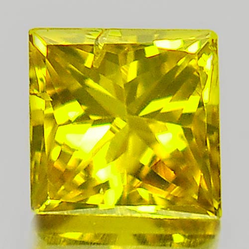 0.16 Ct. Calibrate Size 3 x 3 x 2 mm. Square Cut Natural Yellow Loose Diamond