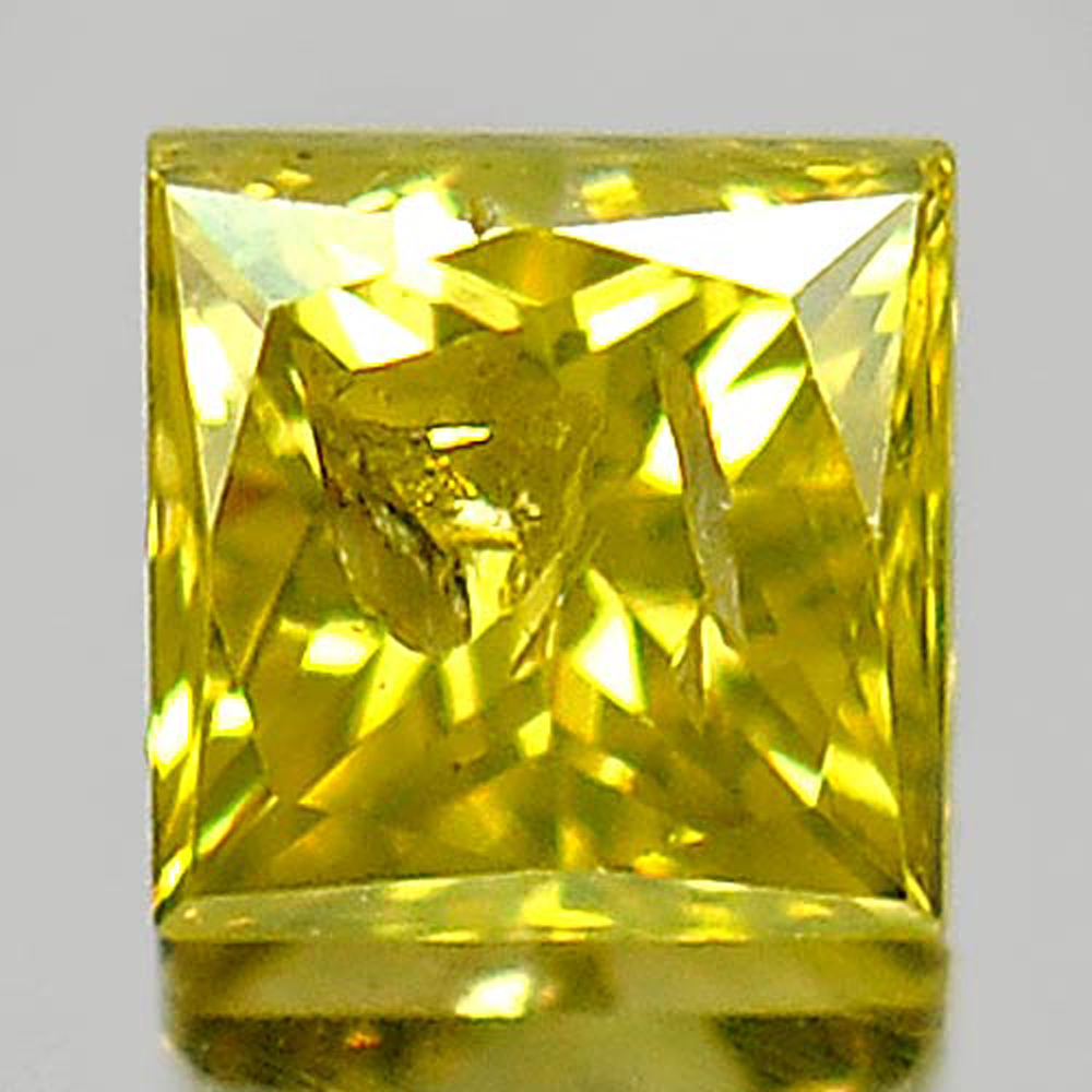0.16 Ct. Beauteous Square Princess Cut Natural Yellow Loose Diamond
