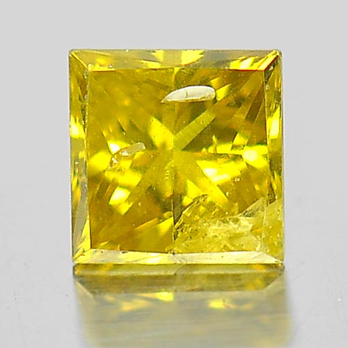 0.14 Ct. Square Princess Cut Natural Yellow Loose Diamond Size 2.9 mm. Belgium