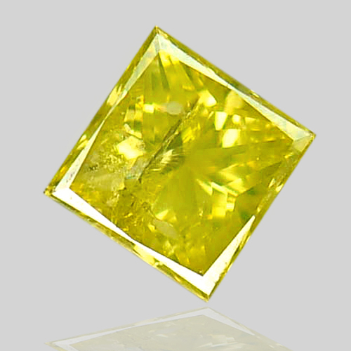 0.11 Ct. Natural Yellow Loose Diamond Baguette Princess Cut Belgium