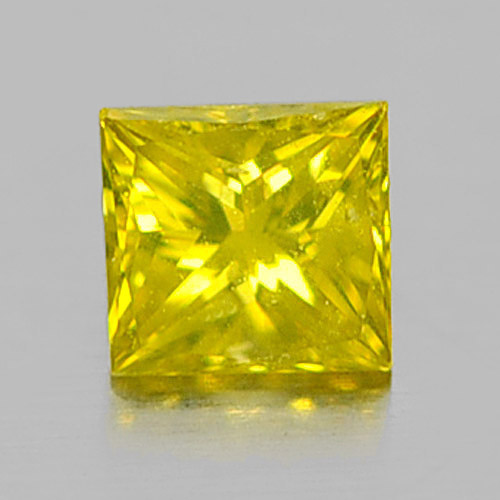 0.11 Ct. Charming Baguette Princess Cut Natural Yellow Loose Diamond Belgium