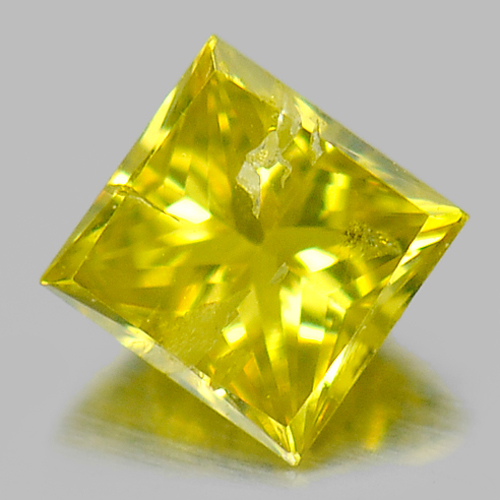 0.12 Ct. Alluring Baguette Princess Cut Natural Yellow Loose Diamond