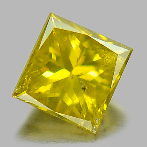 0.13 Ct. Good Color Natural Yellow Loose Diamond Square Princess Cut