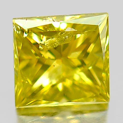0.11 Ct. Delightful Natural Yellow Loose Diamond Baguette Princess Cut