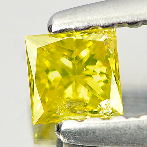 0.14 Ct. Nice Color Square Princess Cut Natural Yellow Loose Diamond
