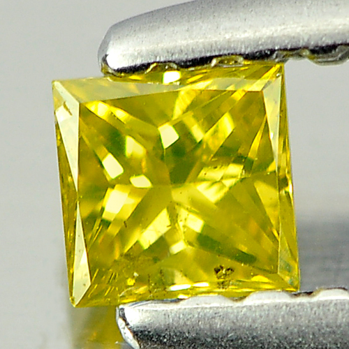0.15 Ct. Nice Cutting Square Princess Cut Natural Yellow Loose Diamond