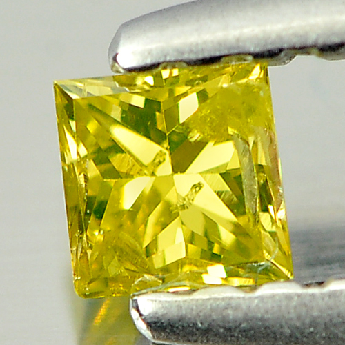 0.15 Ct. Nice Color Square Princess Cut Natural Yellow Loose Diamond