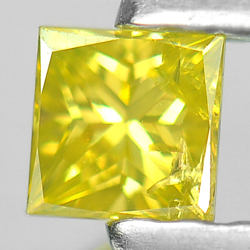 0.16 Ct. Good Color Square Princess Cut Natural Yellow Loose Diamond