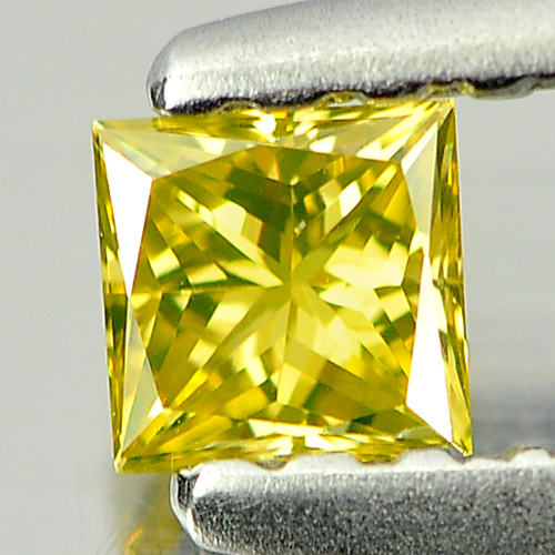 0.14 Ct. Square Princess Cut Size 2.8 x 2.8 Mm. Natural Yellow Loose Diamond