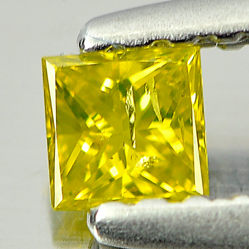 0.14 Ct. Nice Cutting Square Princess Cut Natural Yellow Loose Diamond