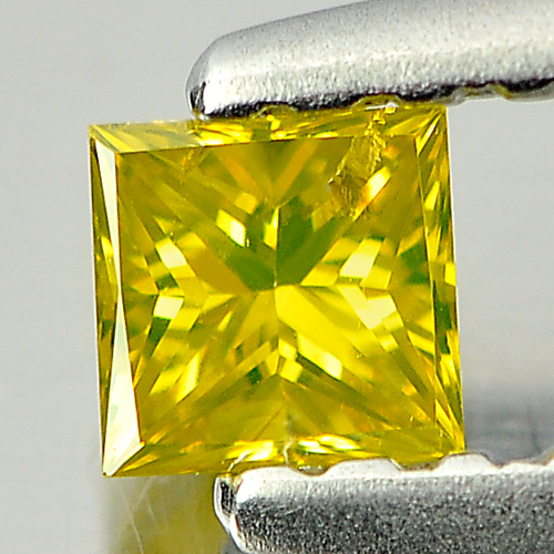 0.16 Ct. Square Princess Cut Natural Yellow Color Loose Diamond