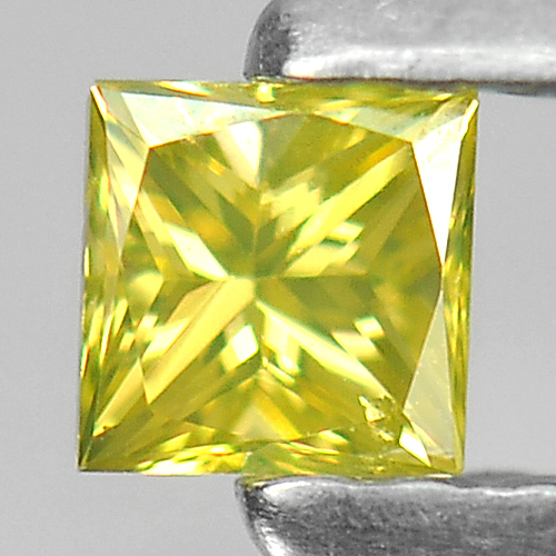 0.15 Ct. Good Color Square Princess Cut Natural Yellow Loose Diamond 3 Mm.