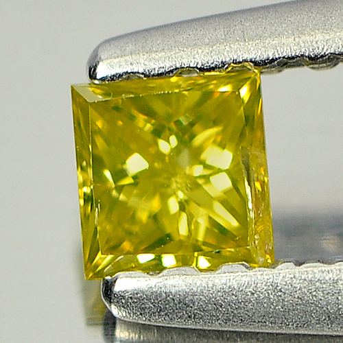 0.16 Ct. Alluring Square Princess Cut Natural Yellow Loose Diamond Belgium