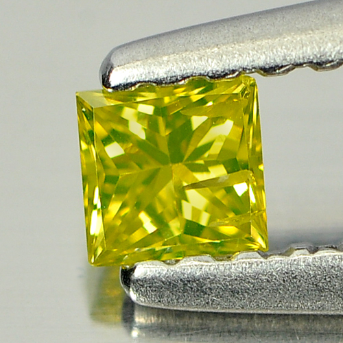 0.13 Ct. Charming Square Princess Cut Natural Yellow Loose Diamond Belgium