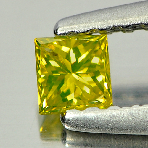 0.15 Ct. Nice Cutting Square Princess Cut Natural Yellow Loose Diamond Belgium