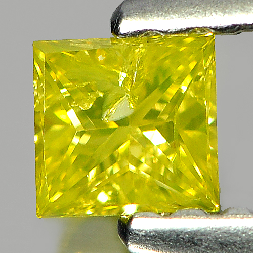 0.16 Ct. Nice Cutting Square Princess Cut Natural Yellow Loose Diamond