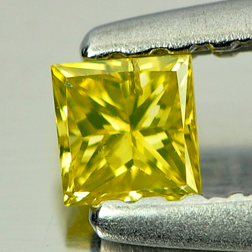 0.14 Ct. Lovely Square Princess Cut Natural Yellow Loose Diamond