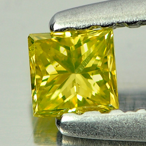 0.15 Ct. Lovely Square Princess Cut Natural Yellow Loose Diamond
