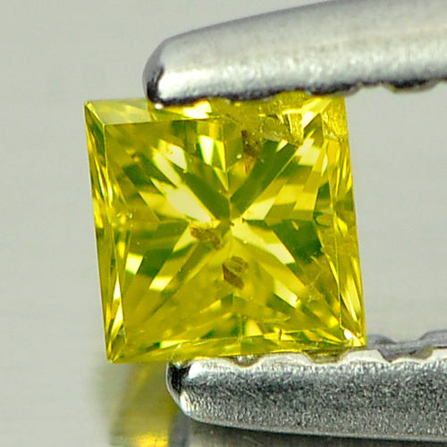 0.14 Ct. Good Color Square Princess Cut Natural Yellow Loose Diamond