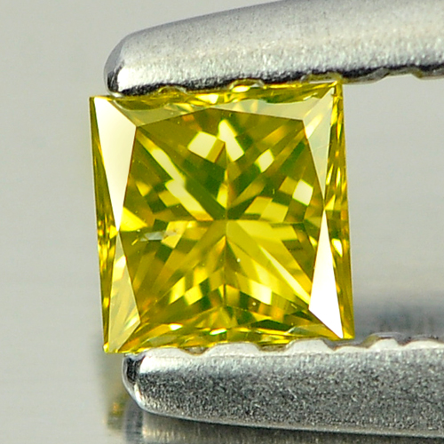 0.13 Ct. Dazzling Square Princess Cut Natural Yellow Loose Diamond