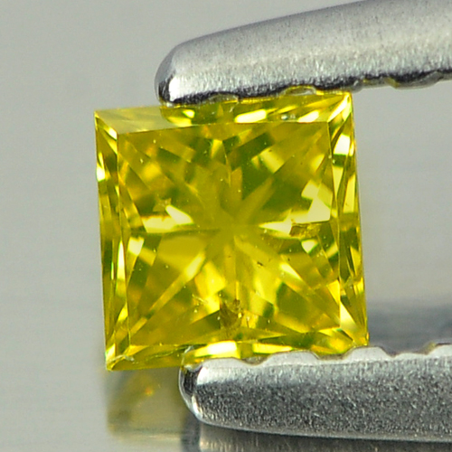 0.13 Ct. Beautuful Square Princess Cut Natural Yellow Loose Diamond